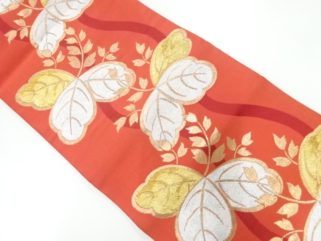 アンティーク　立涌に桐模様織出し名古屋帯（着用可）